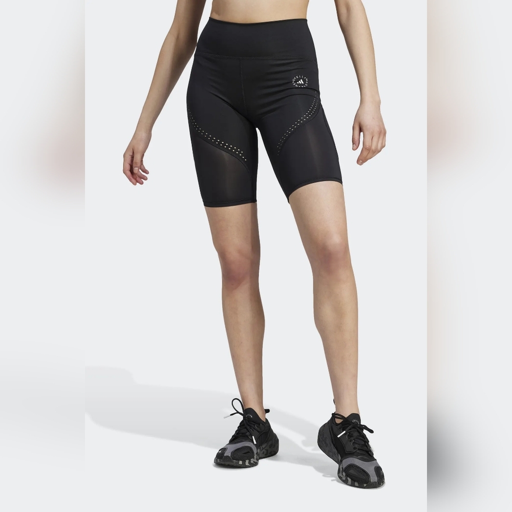 Adidas x Stella McCartney Bermuda shorts with mesh paneling size XL black biker